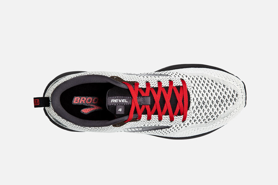 Brooks Israel Revel 4 Road Running Shoes Mens - White/Black/Red - ROB-423598